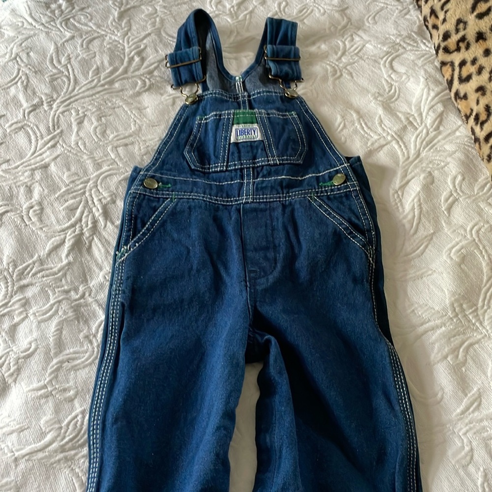 LIBERTY BIB OVERALLS SIZE 12 MONTHS DENIM FARMER JEANS